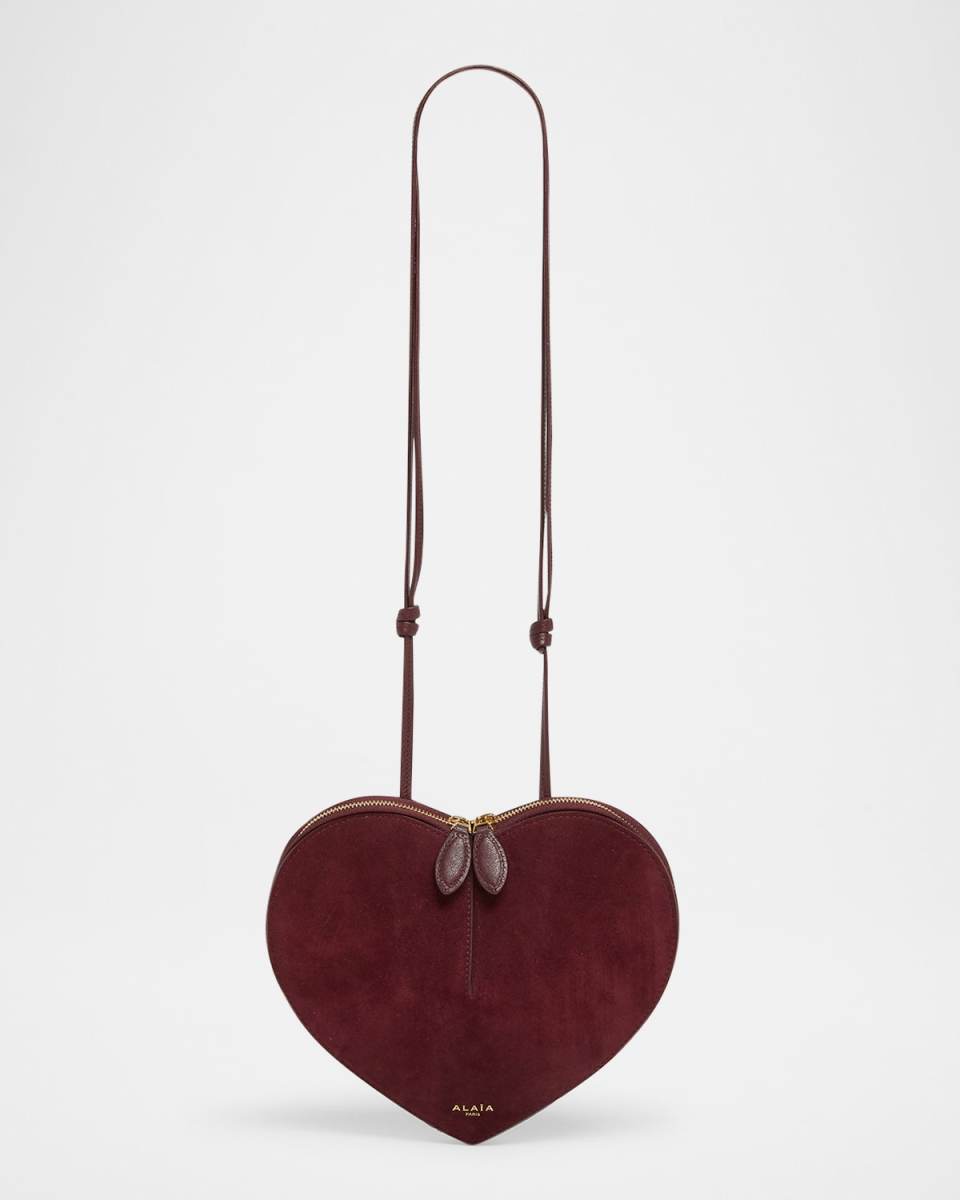 Le Coeur Crossbody Bag in Suede